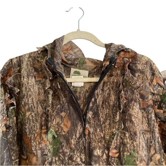 Underbrush Mossy Oak Break Up Camo Hooded Ghillie 3D Hunter Jacket Size Medium - Picture 5 of 16